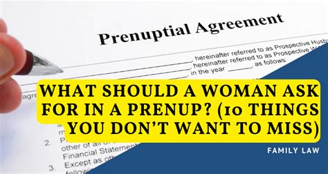 What should a woman ask for in a prenup. Things To Know About What should a woman ask for in a prenup. 